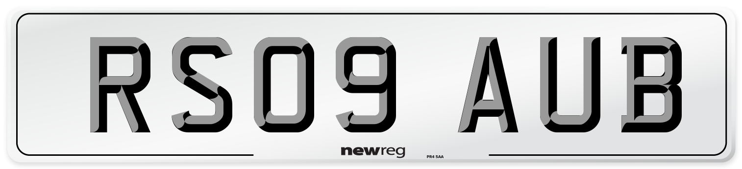 RS09 AUB Number Plate from New Reg